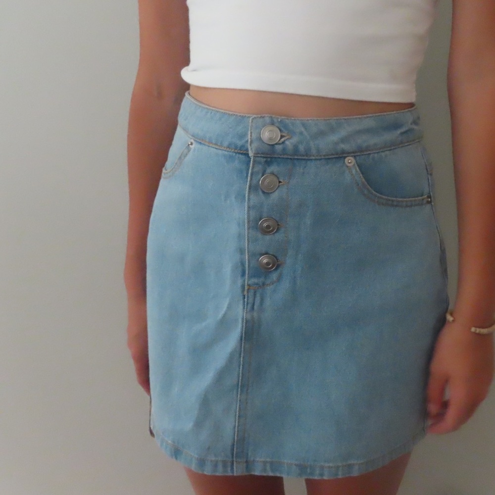 Forever watching denim skirt